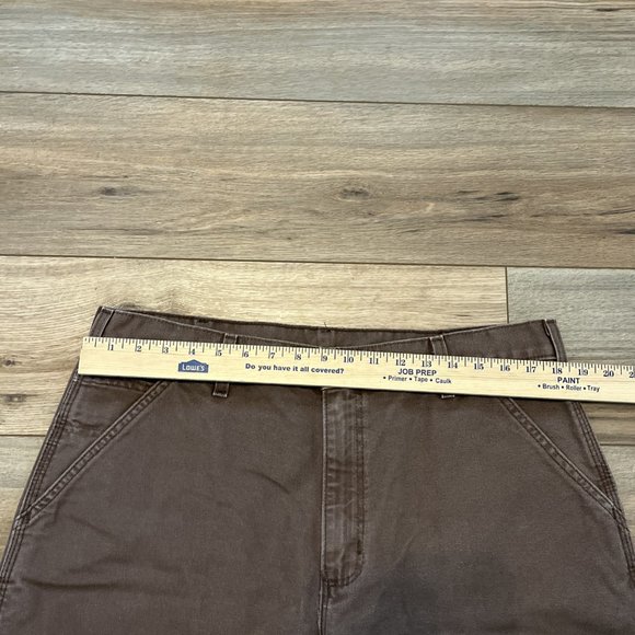 Men's Carhartt Duck Canvas Carpenter Jeans SZ 36x30 Chocolate Brown B11 CHT - Picture 4 of 12